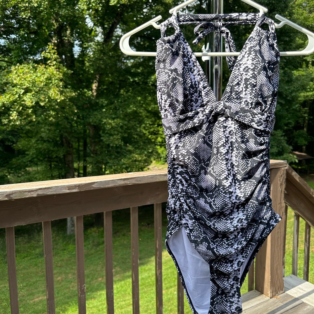 Swimsuit - one piece with padded cups.